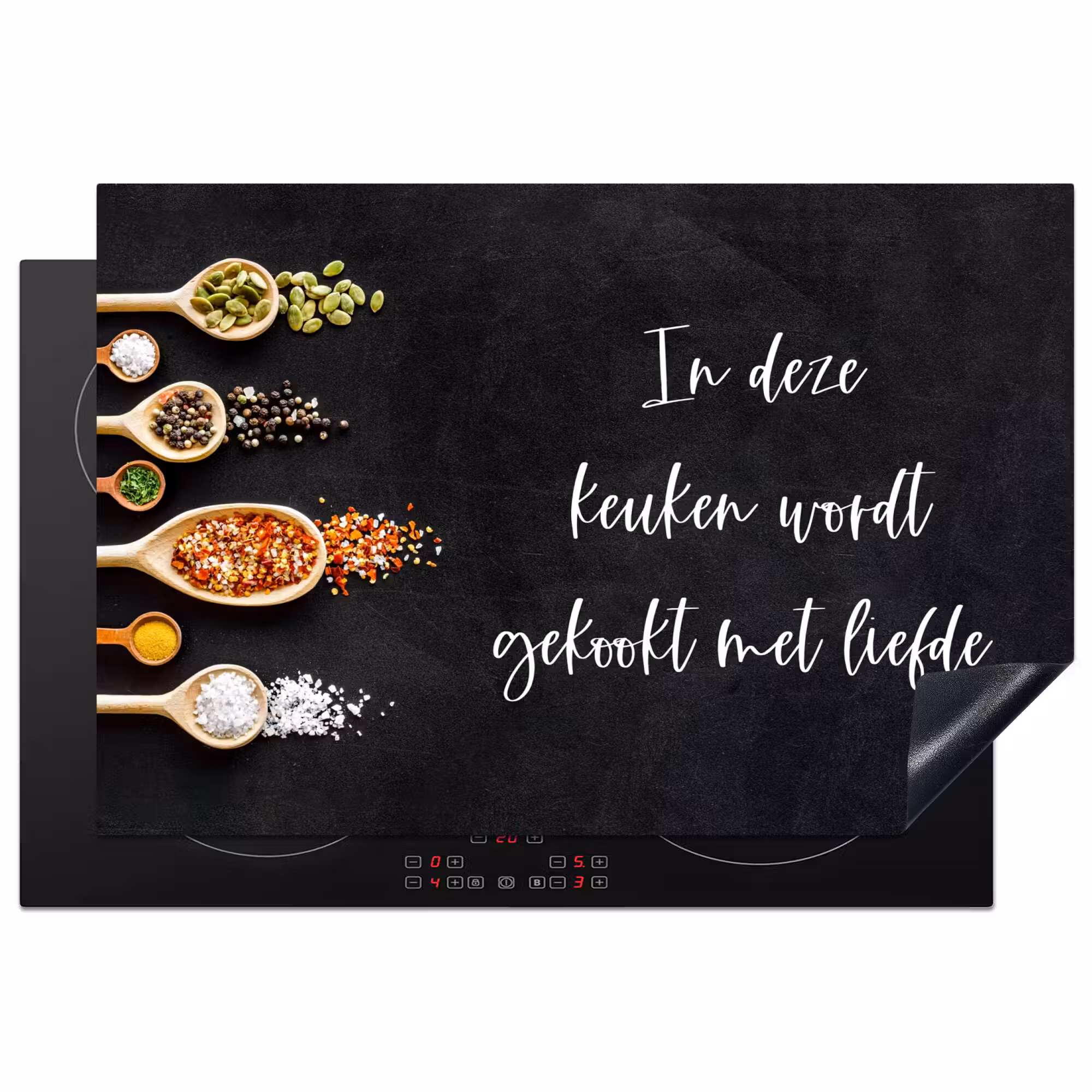 Inductie beschermer - Quotes - Keuken - Spreuken - In deze keuken wordt gekookt met liefde - Liefde