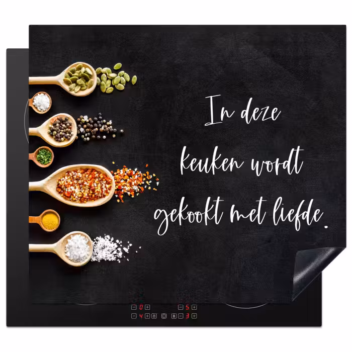 Inductie beschermer - Quotes - Keuken - Spreuken - In deze keuken wordt gekookt met liefde - Liefde