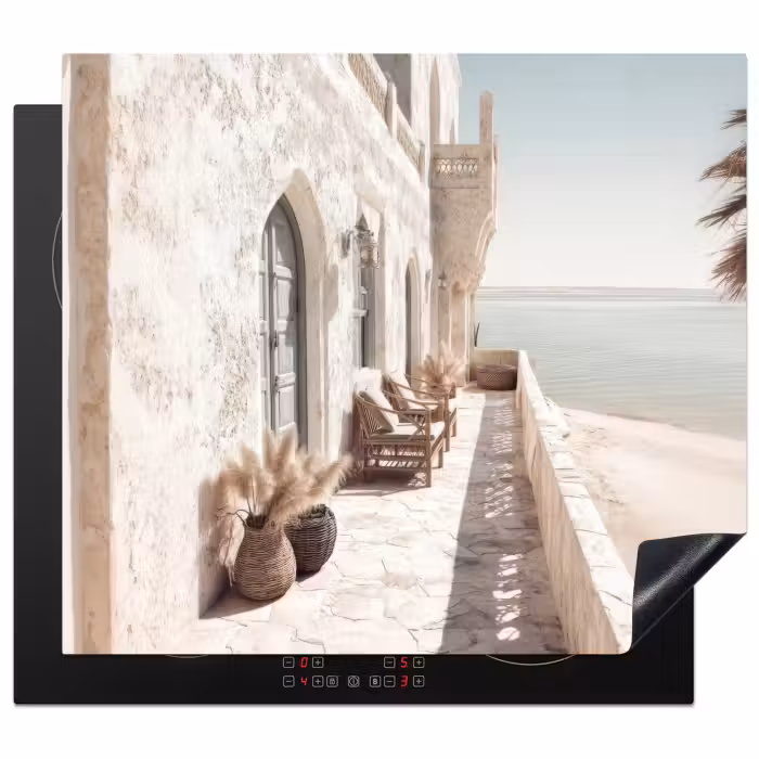 Inductie beschermer - Terras - Stoelen - Strand - Beige