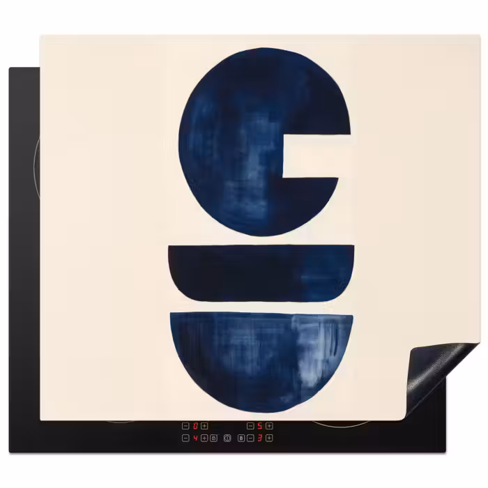 Inductie beschermer - Vormen - Blauw - Abstract