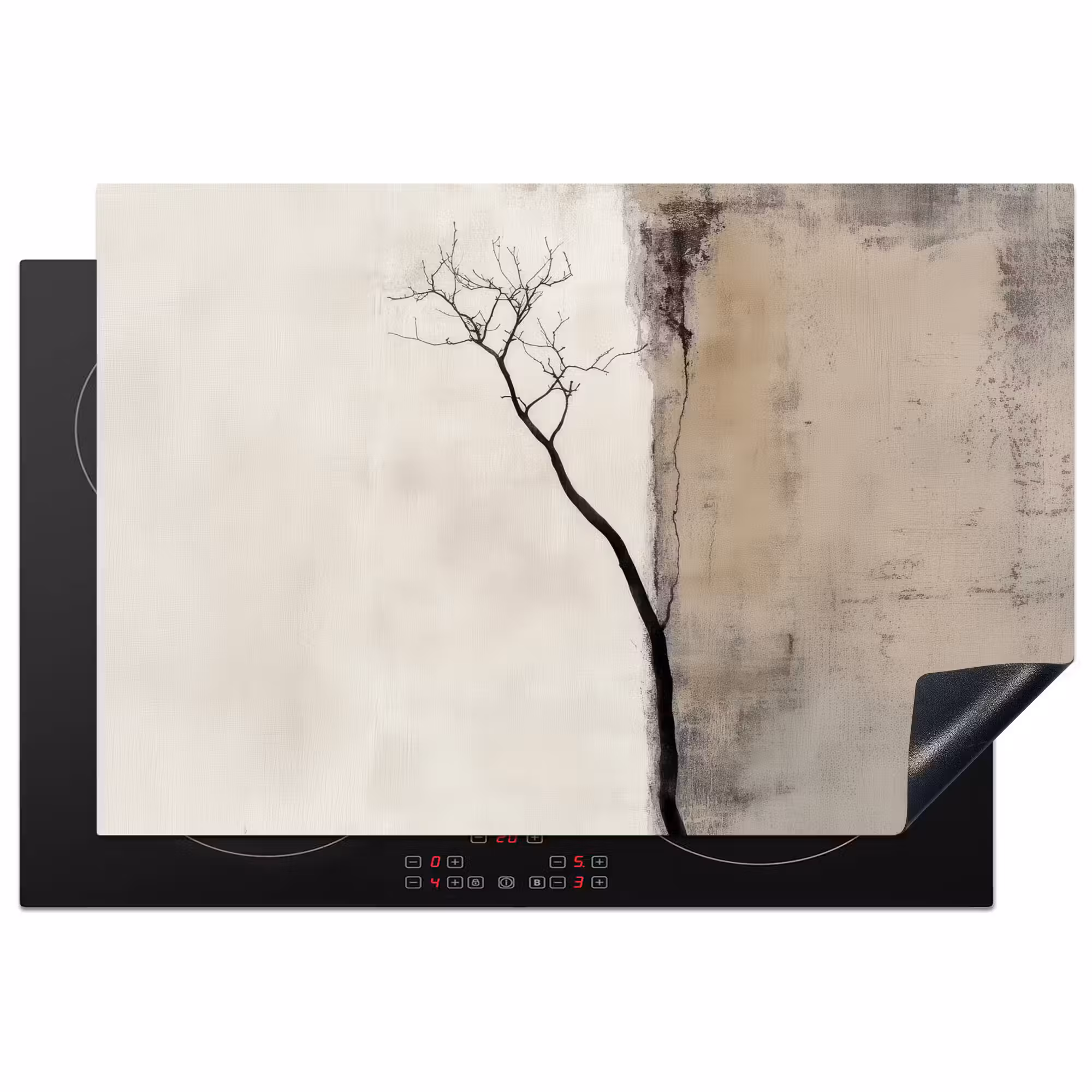 Inductie beschermer - Wabi sabi - Plant - Beige