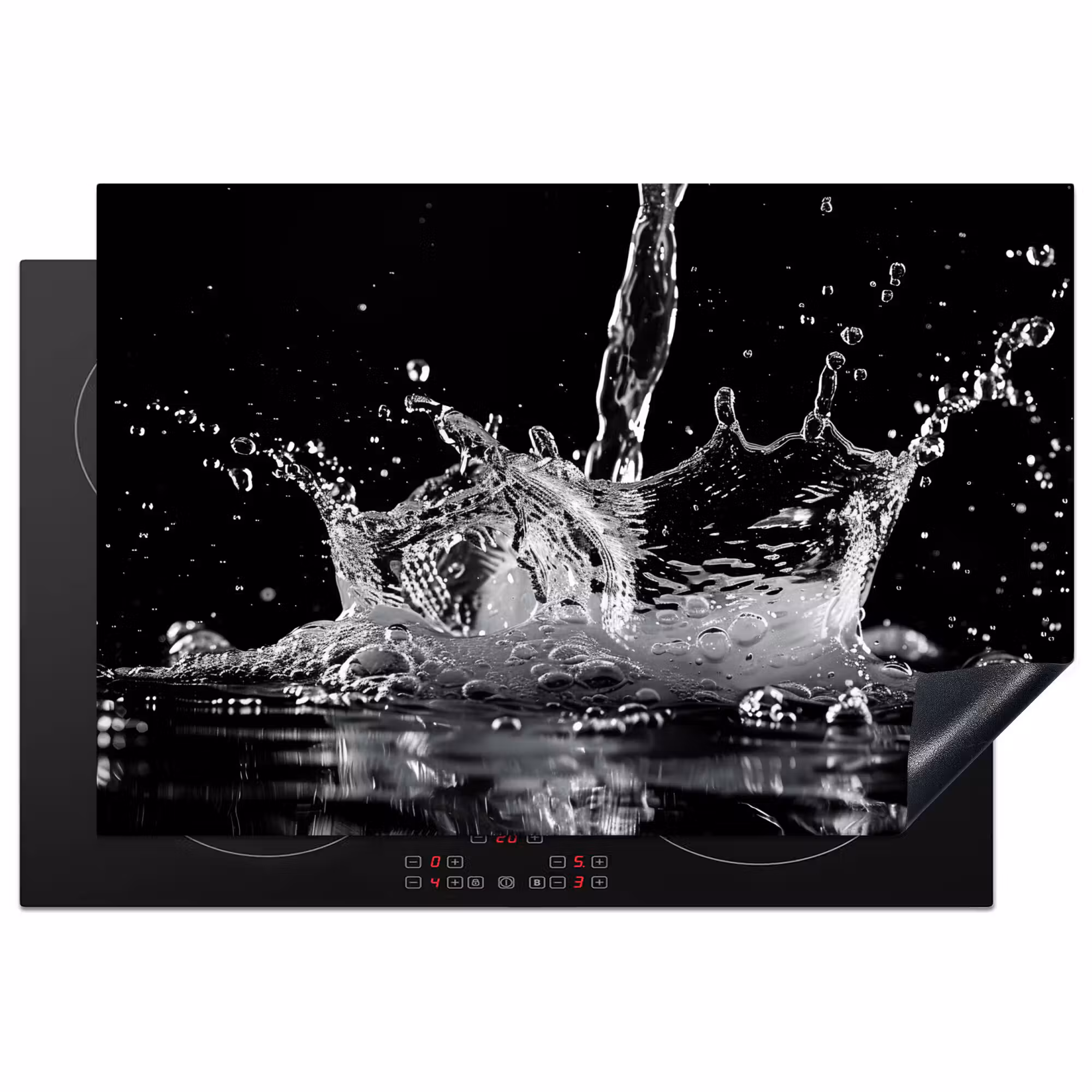 Inductie beschermer - Water - Splash - Zwart
