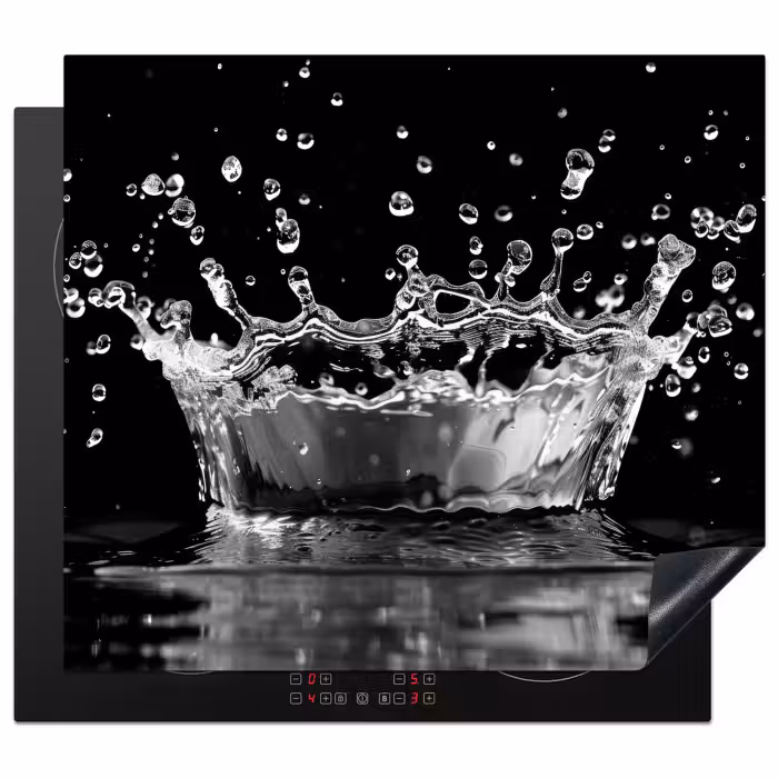 Inductie beschermer - Water - Zwart - Abstract