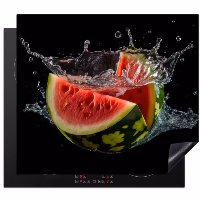 Inductie beschermer - Watermeloen - Zwart - Water - Fruit - Meloen