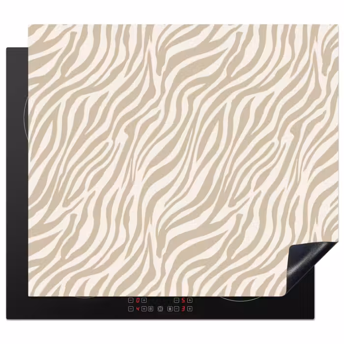 Inductie beschermer - Zebra - Patroon - Beige