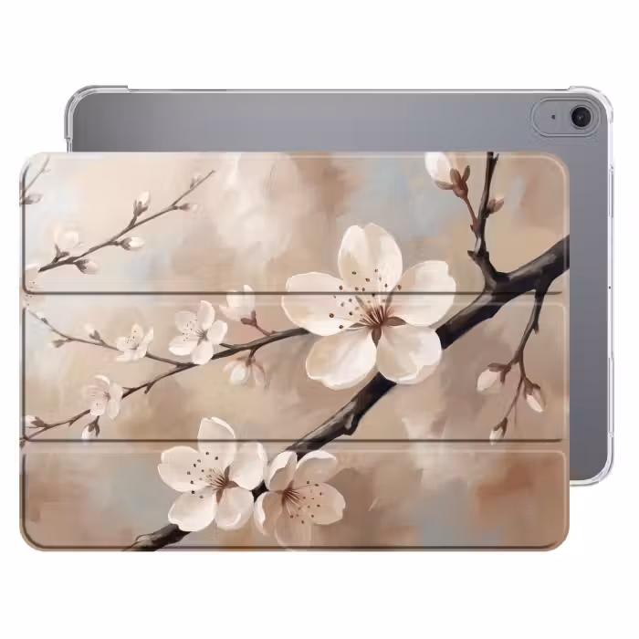 iPad hoes - Bloesem - Takken - Schilderij - Beige - Serene