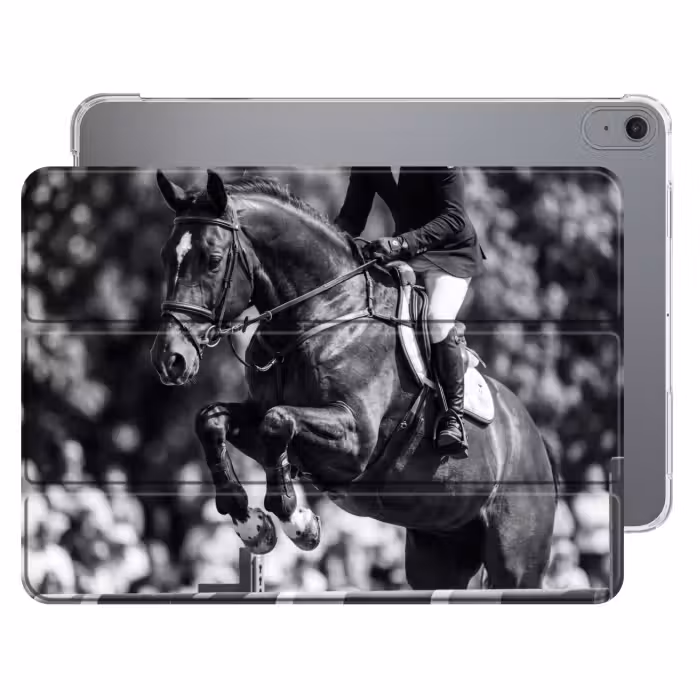 iPad hoes - Springen - Paard - Zwart - Wit