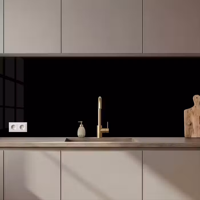 Keuken achterwand - Zwart - Effen kleur