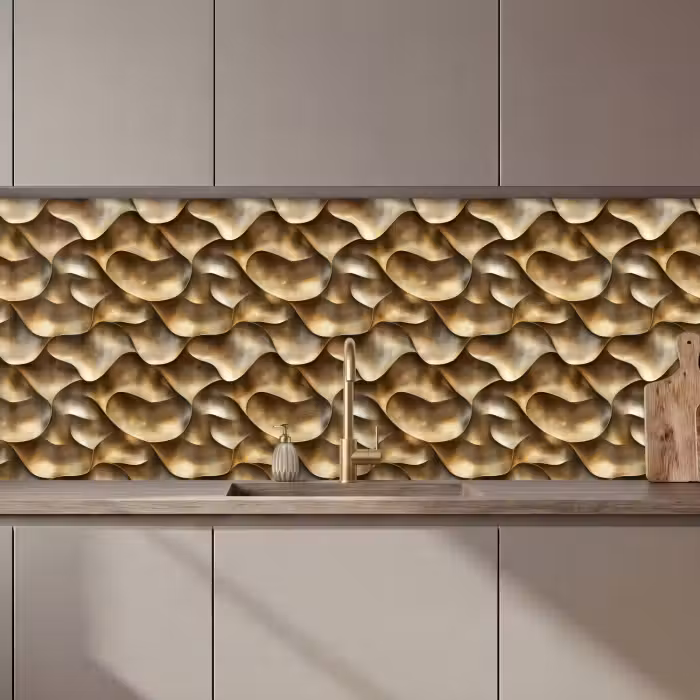 Keuken achterwand - Abstract - Antiek - Goud