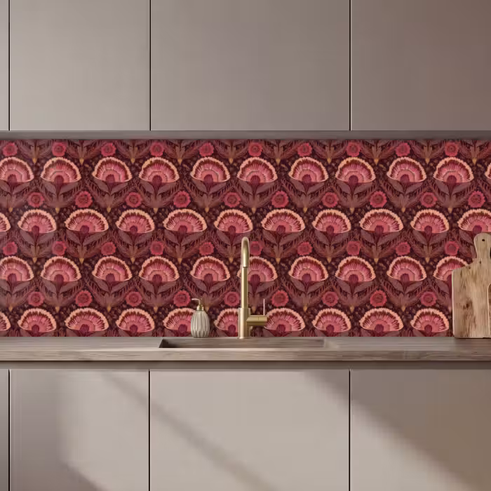 Keuken achterwand - Antiek - Bloemen - Kleurrijk