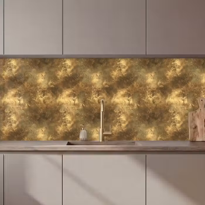 Keuken achterwand - Antiek - Metaallook - Goud