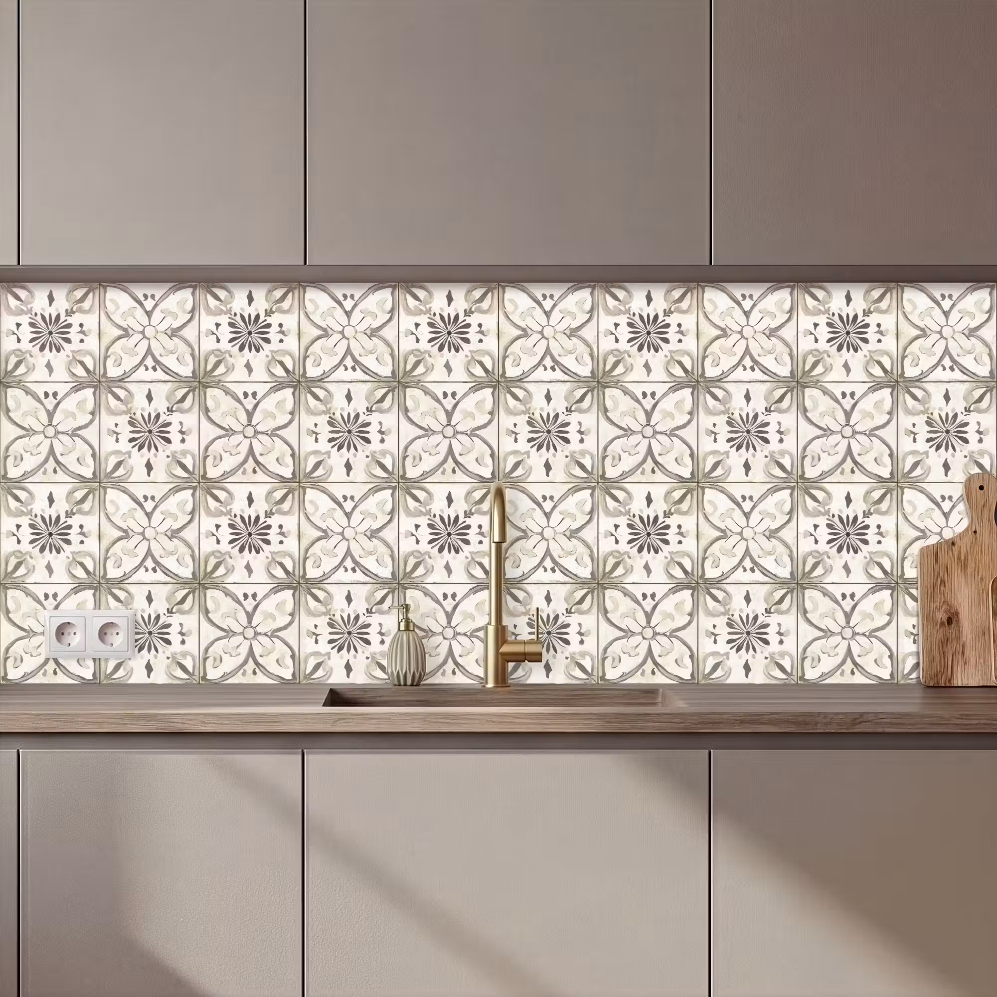 Keuken achterwand - Antiek - Tegel - Beige
