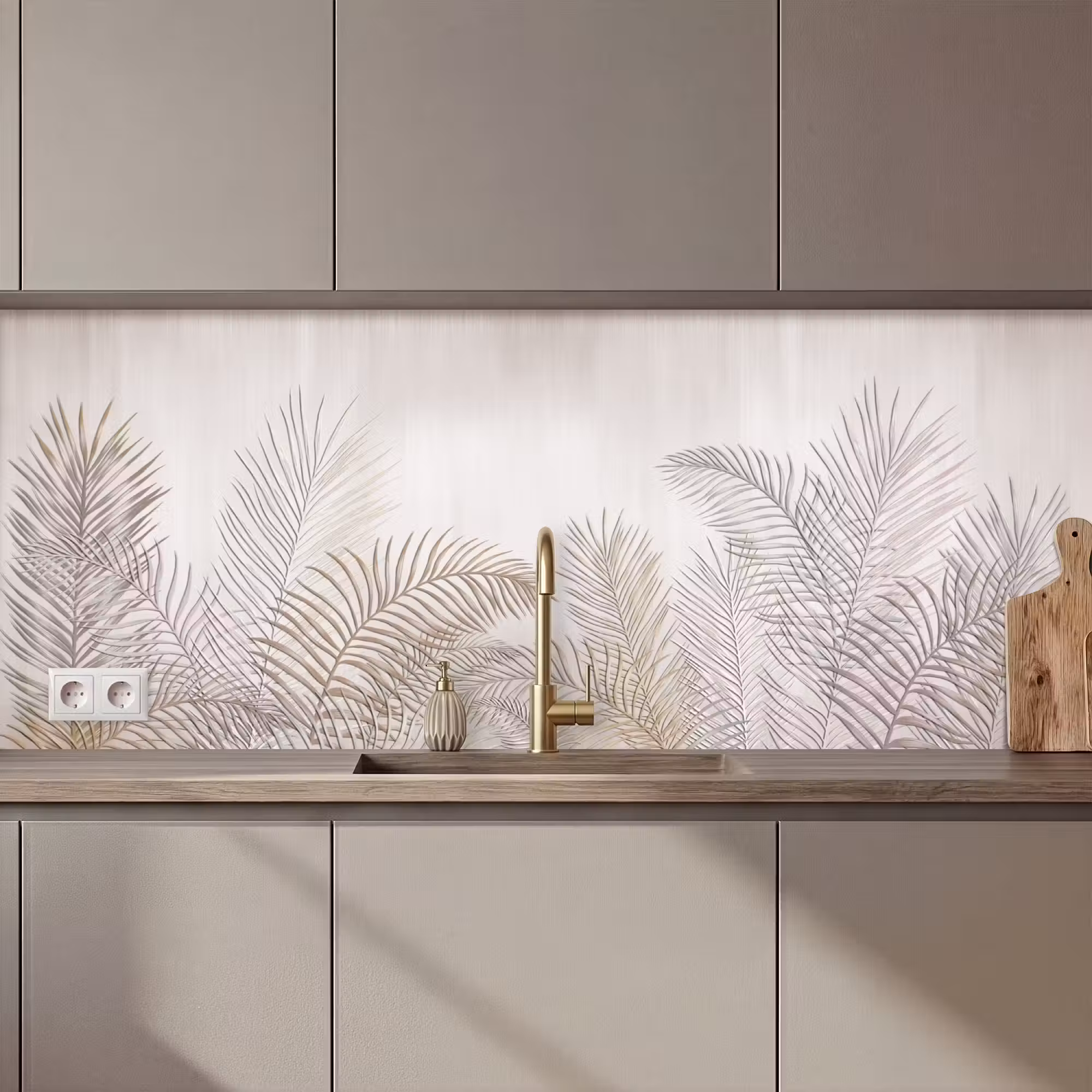 Keuken achterwand - Bladeren - Beige - Botanisch - Vintage