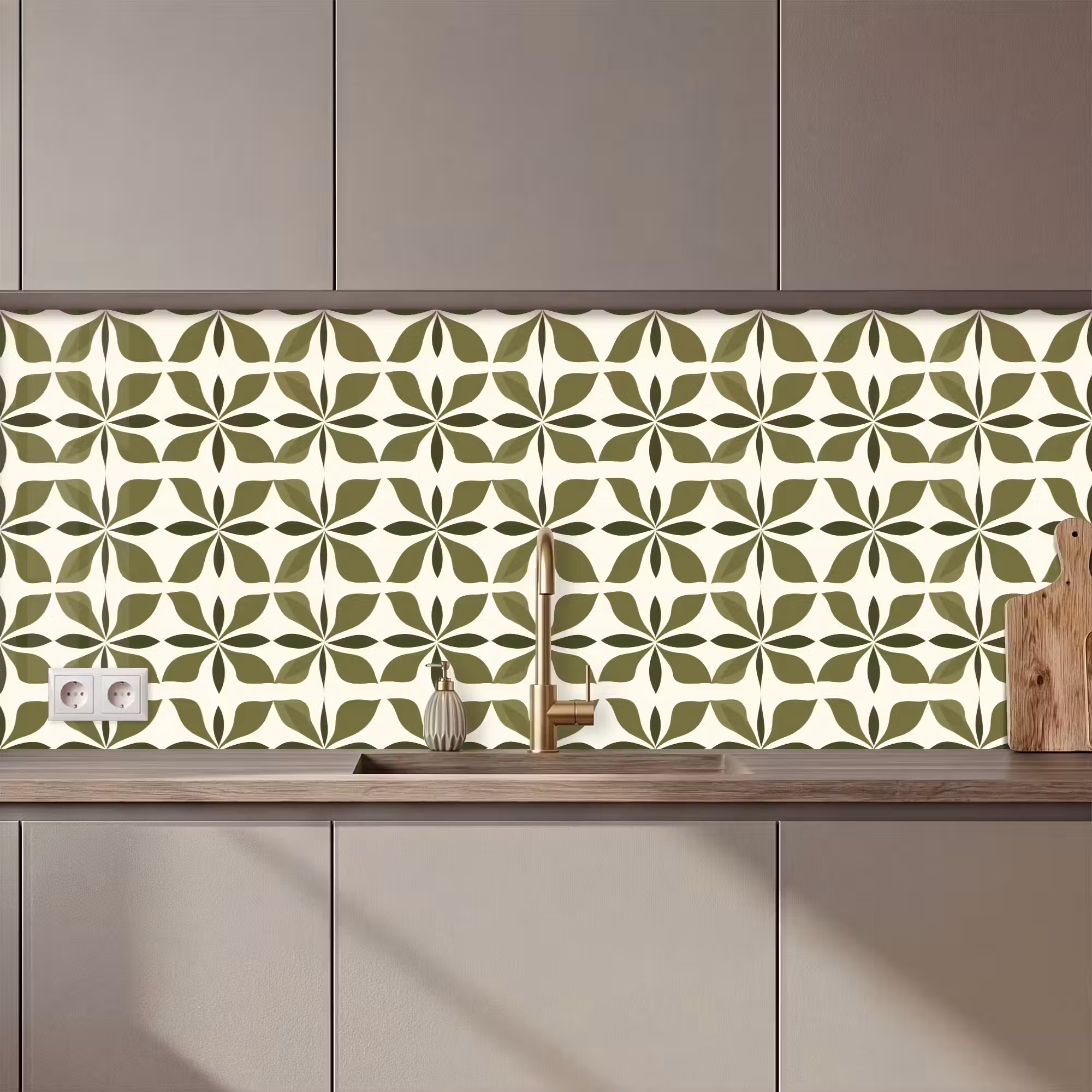 Keuken achterwand - Botanisch - Retro - Groen