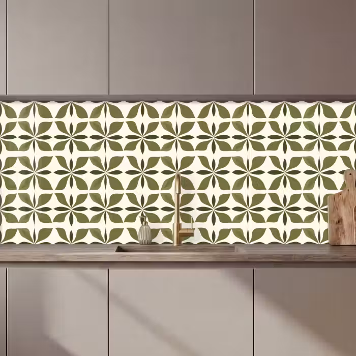 Keuken achterwand - Botanisch - Retro - Groen