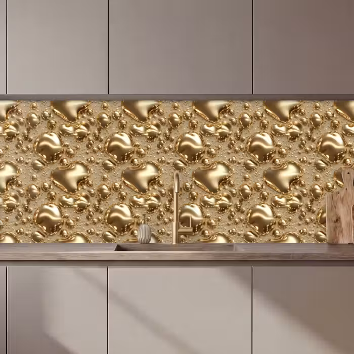 Keuken achterwand - Druppels - Organisch - Goud