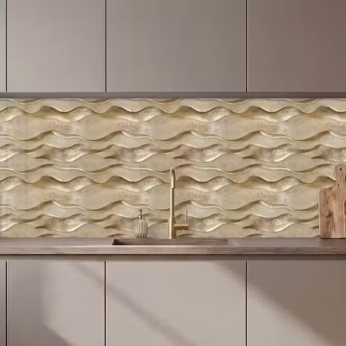 Keuken achterwand - Golven - Patroon - Goud