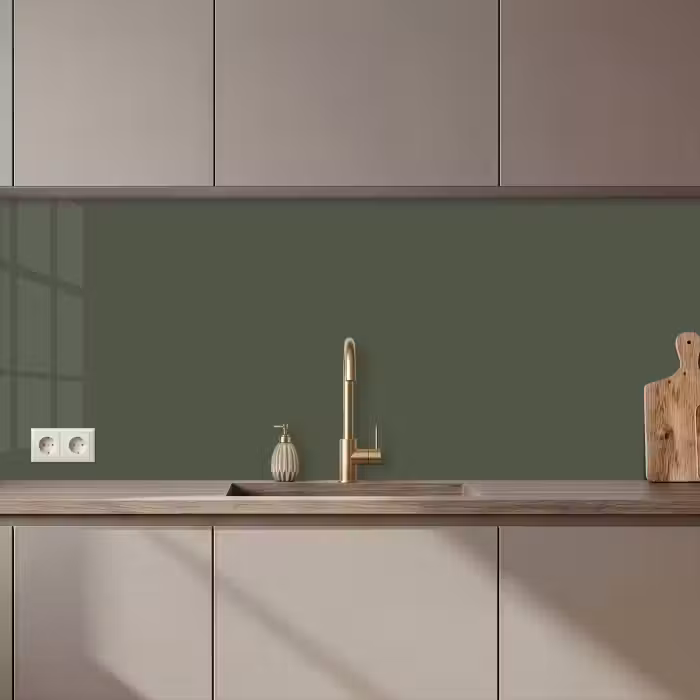 Keuken achterwand - Groen - Effen kleur - Olijfgroen