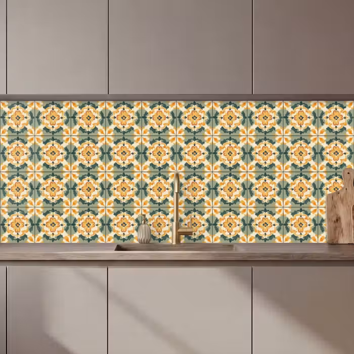 Keuken achterwand - Keramiek - Verweerd - Kleurrijk