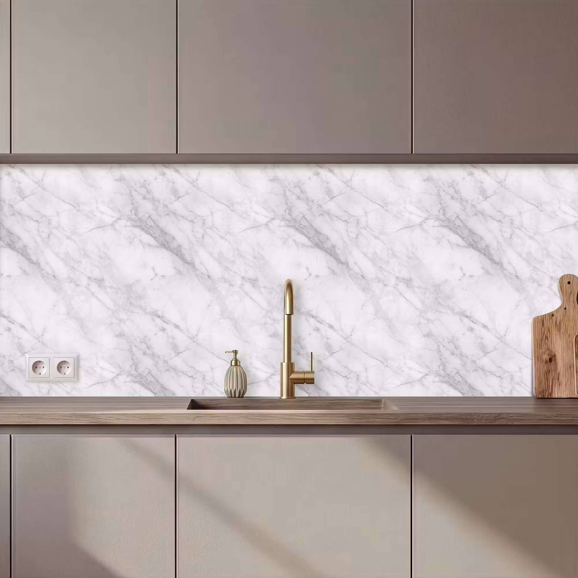 Keuken achterwand - Klassiek - Marmer - Grijs