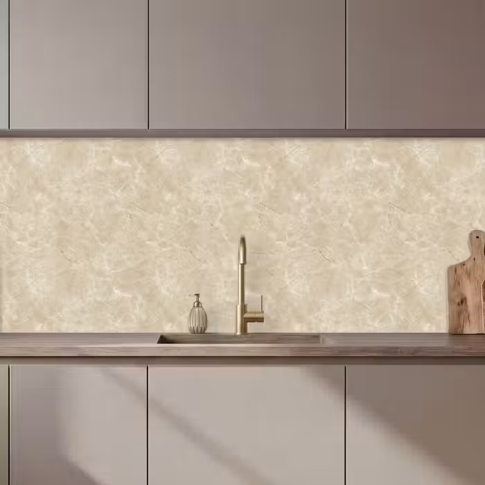 Keuken achterwand - Lichtbeige - Marmer - Diffusie adering