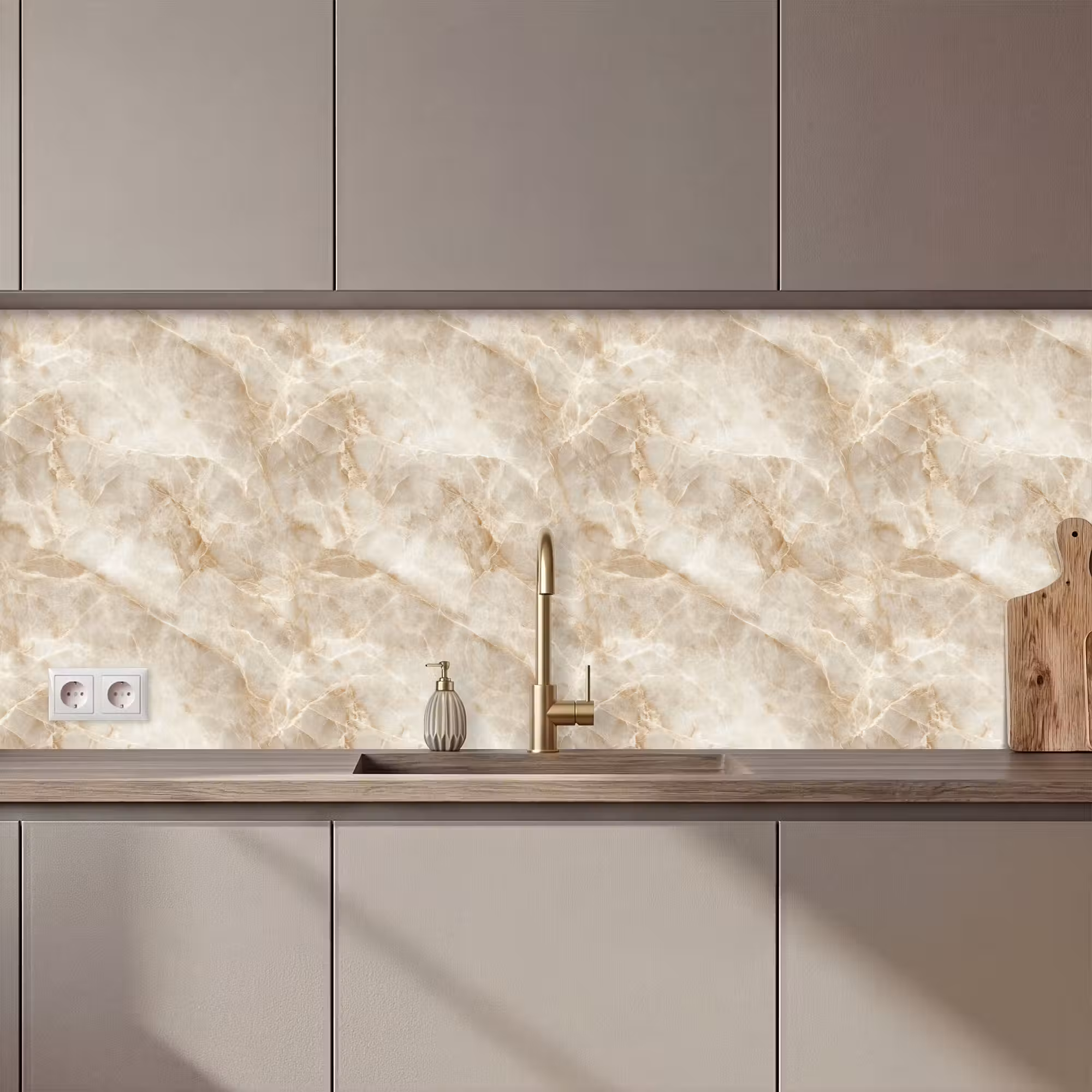 Keuken achterwand - Lichtbeige - Onyx - Subtiel