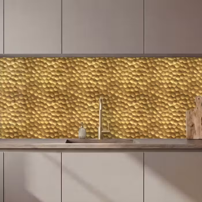 Keuken achterwand - Metaal - Dynamisch - Goud
