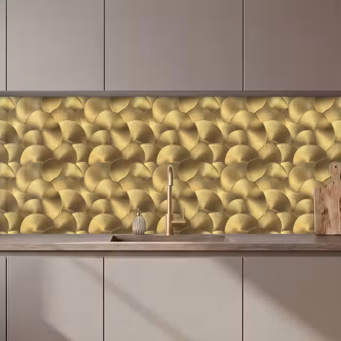 Keuken achterwand - Modern - Cirkel - Goud