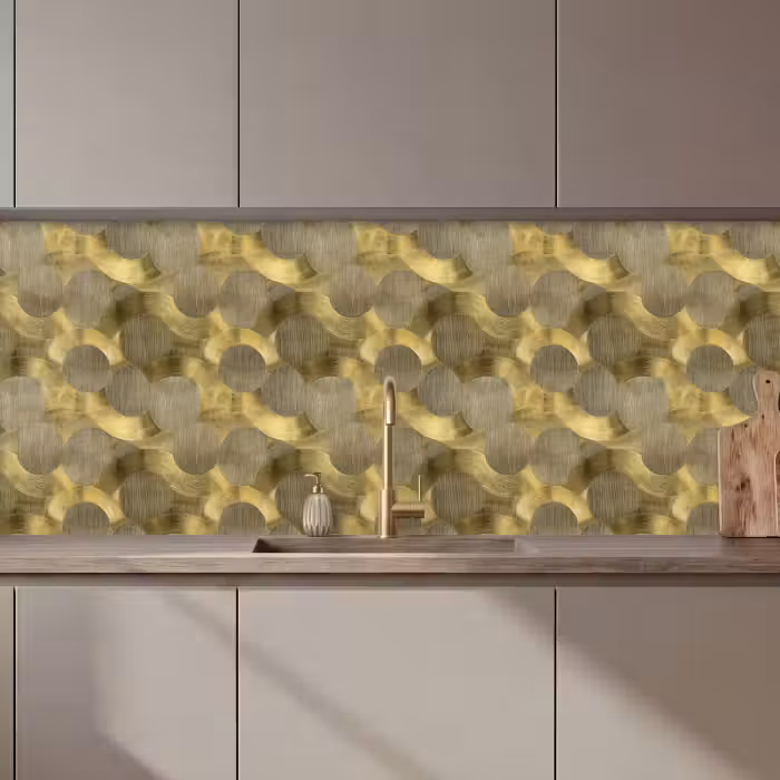 Keuken achterwand - Modern - Geometrisch - Goud