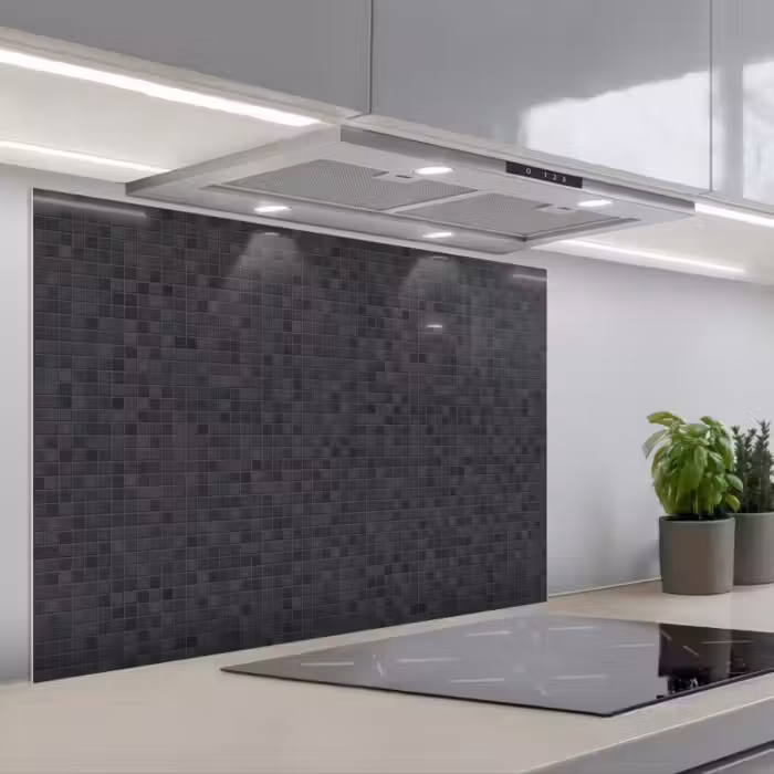 Spatscherm keuken - Mozaïek - Patroon - Zwart