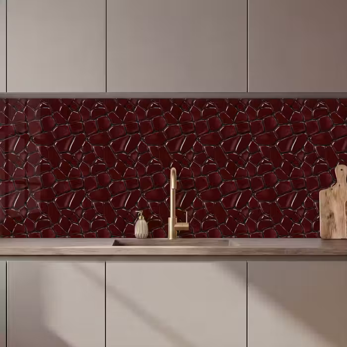 Keuken achterwand - Mozaïek - Tegel - Bordeauxrood