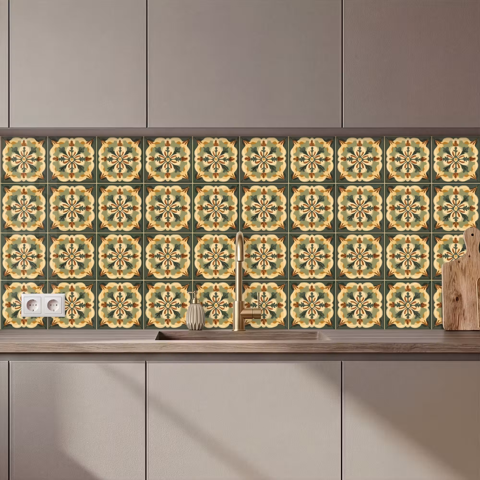 Keuken achterwand - Ornament - Patroon - Groen