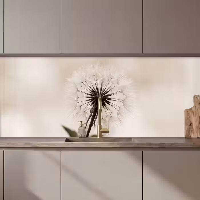 Keuken achterwand - Paardenbloem - Minimalistisch - Wit