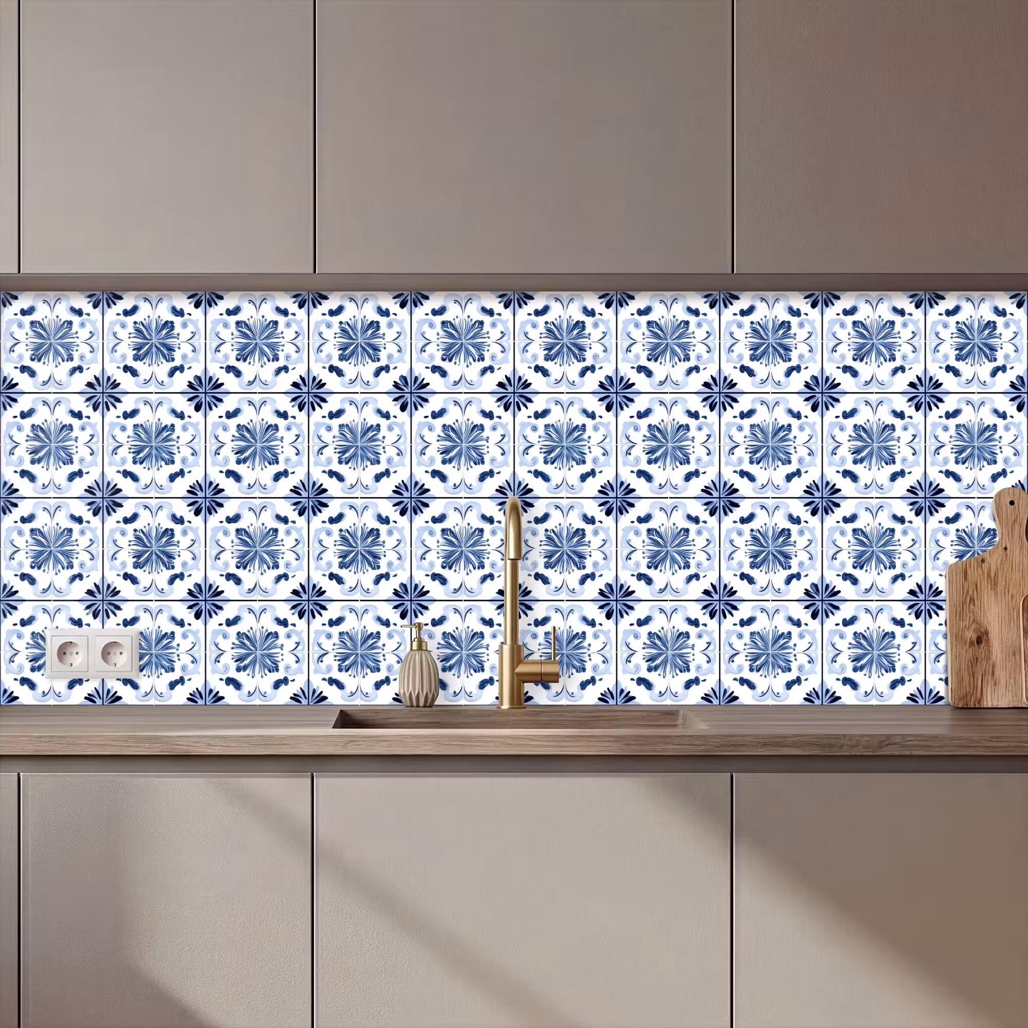 Keuken achterwand - Patroon - Tegel - Blauw