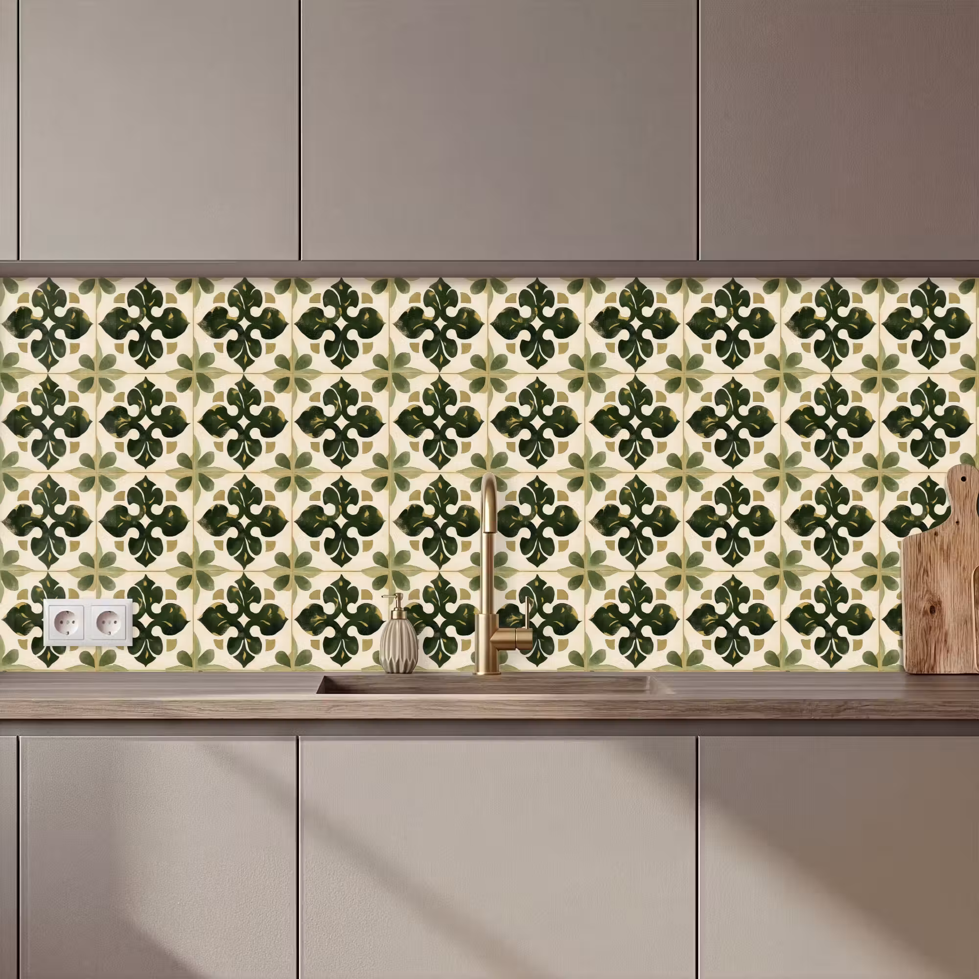 Keuken achterwand - Patroon - Tegel - Groen