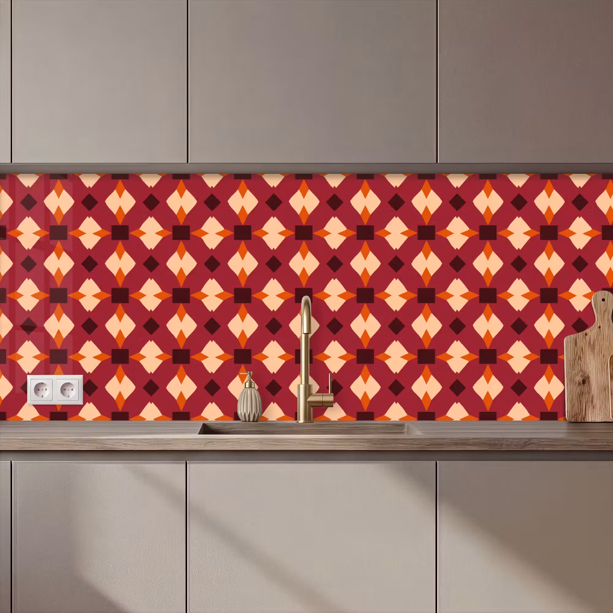Keuken achterwand - Retro - Patroon - Kleurrijk