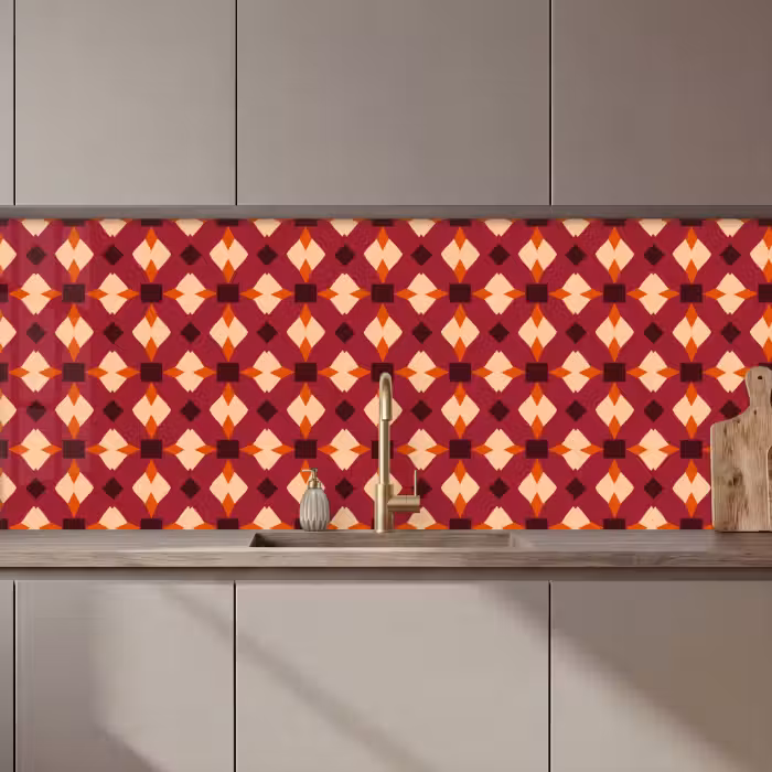 Keuken achterwand - Retro - Patroon - Kleurrijk
