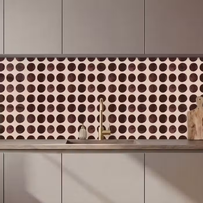 Keuken achterwand - Stippen - Patroon - Bruin