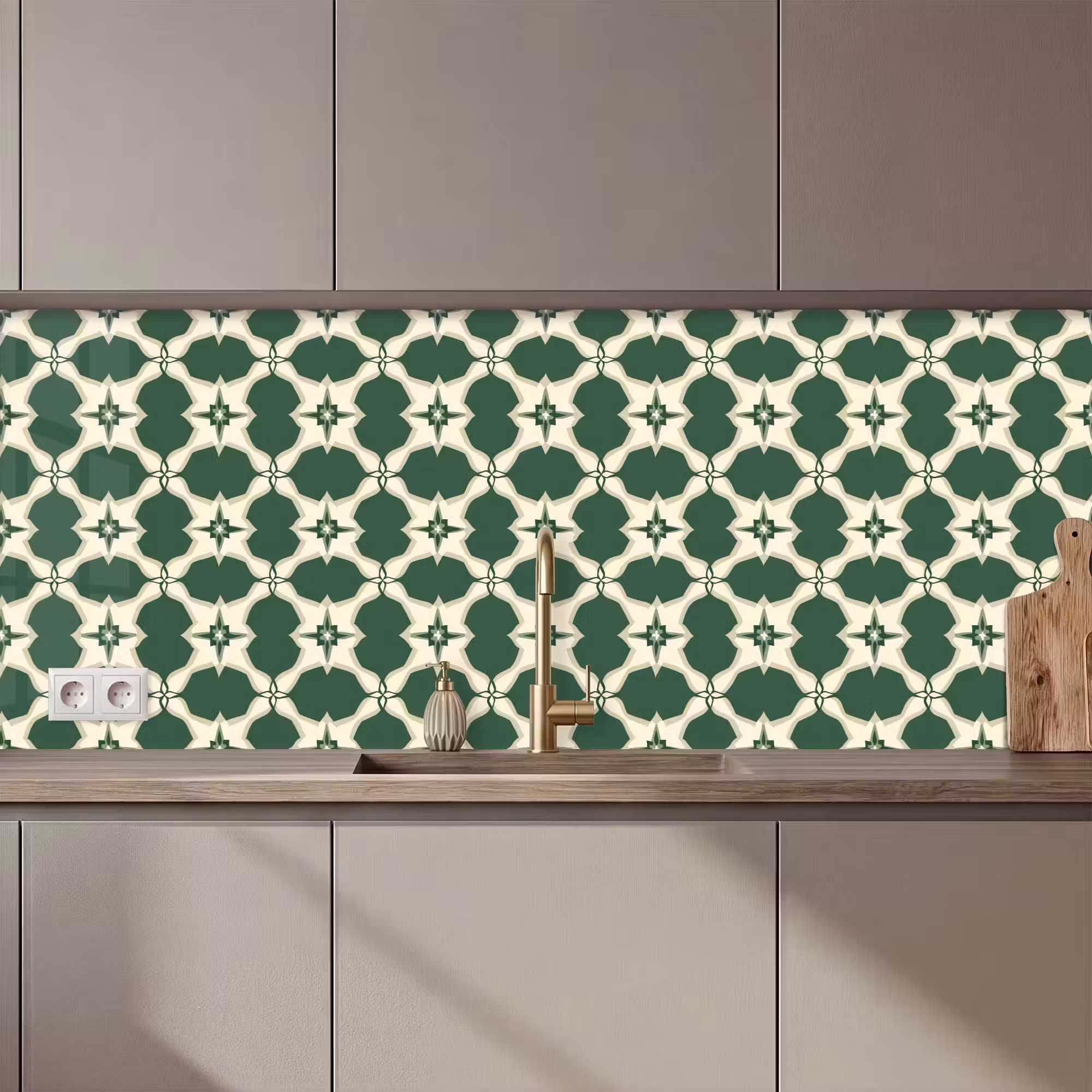 Keuken achterwand - Tegel - Klassiek - Groen
