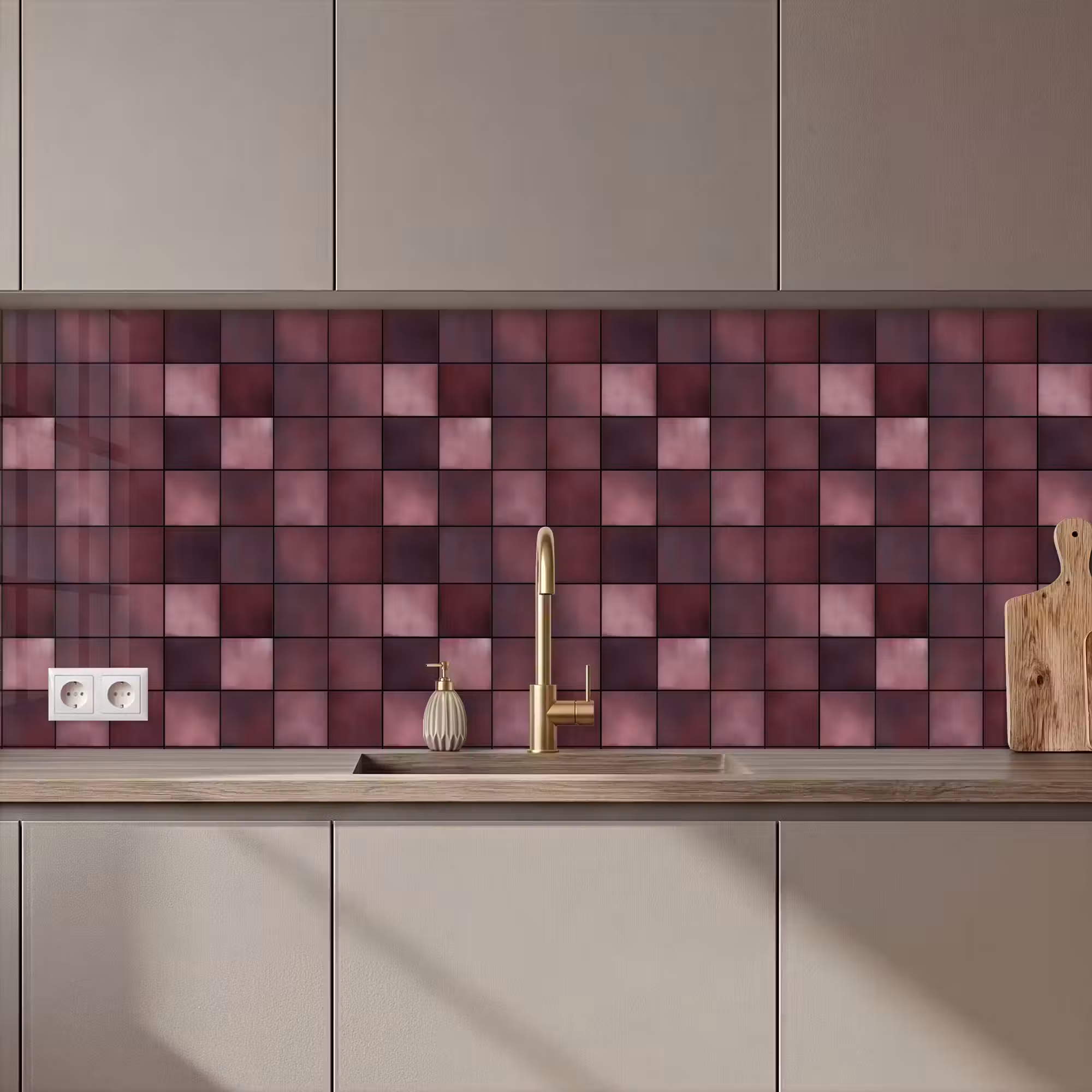 Keuken achterwand - Tegel - Patroon - Paars