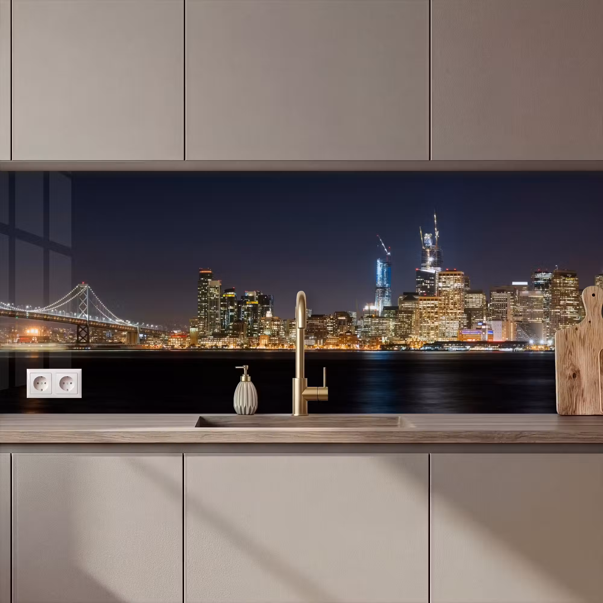 Keuken achterwand - Verlichting - Hemel - Wolkenkrabbers - Skyline