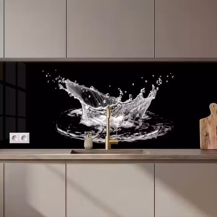 Keuken achterwand - Water - Splash - Water - Zwart