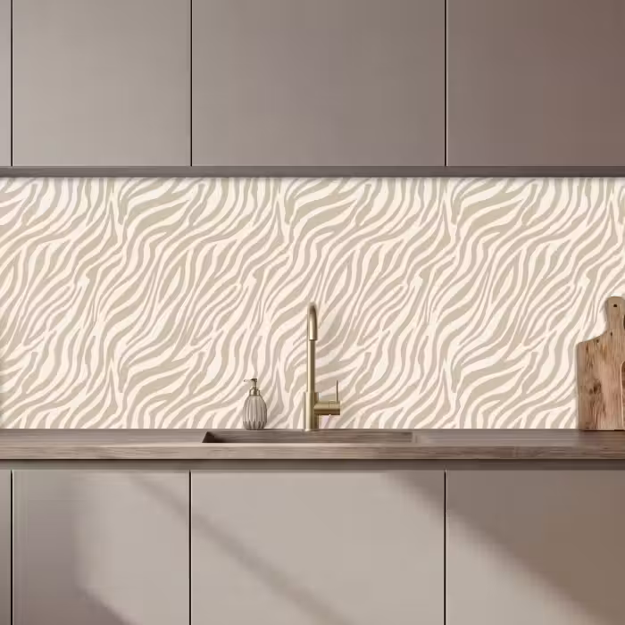 Keuken achterwand - Zebra - Patroon - Beige