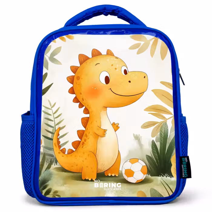 Rugzak kind - blauw - Dino - Voetbal - Oranje