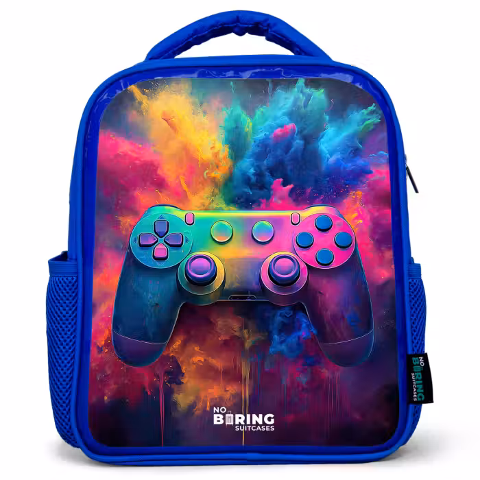 Rugzak kind - blauw - Game - Controller - Kleurrijk - Explosie