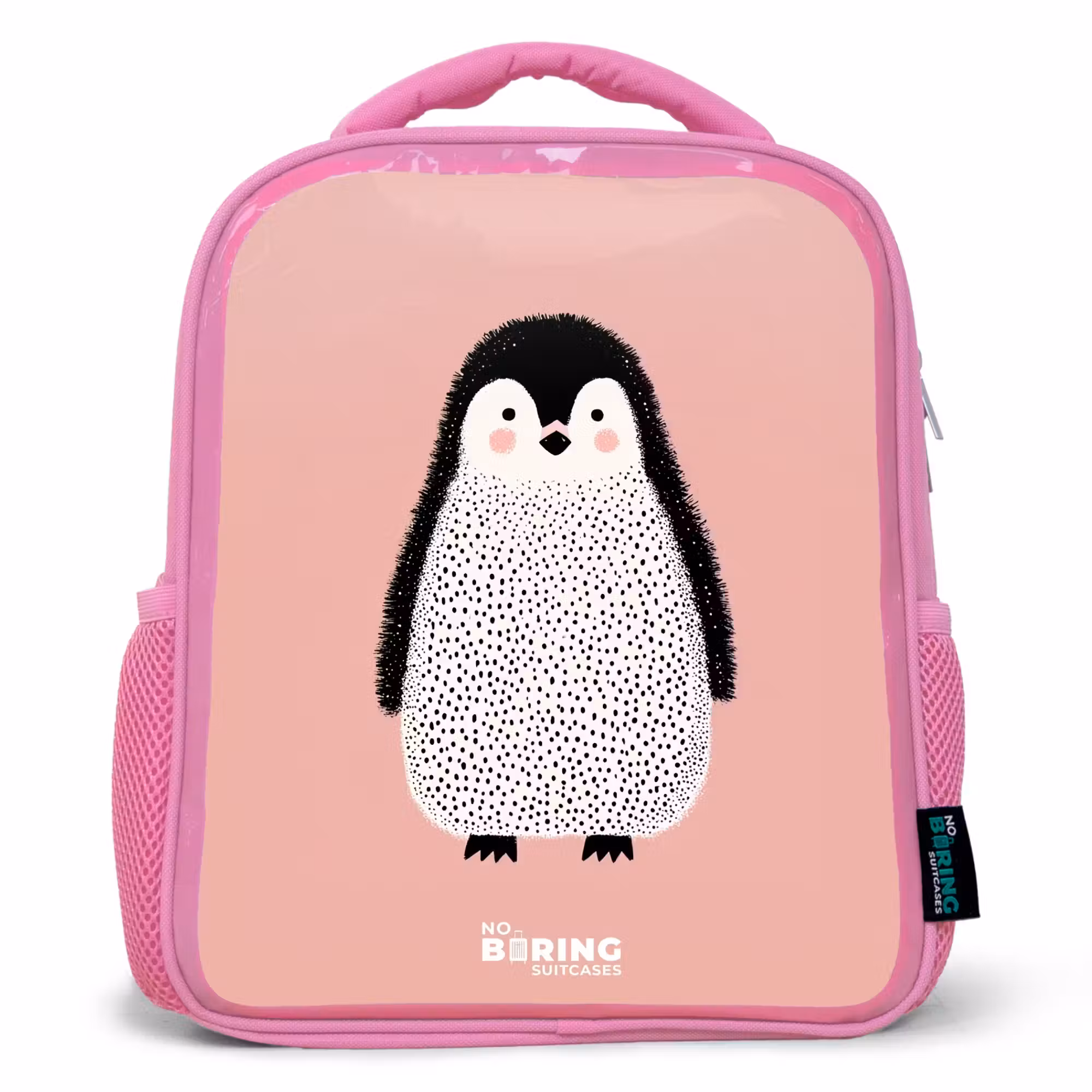 Rugzak kind - roze - Pinguïn - Stippen - Roze - Minimalistisch