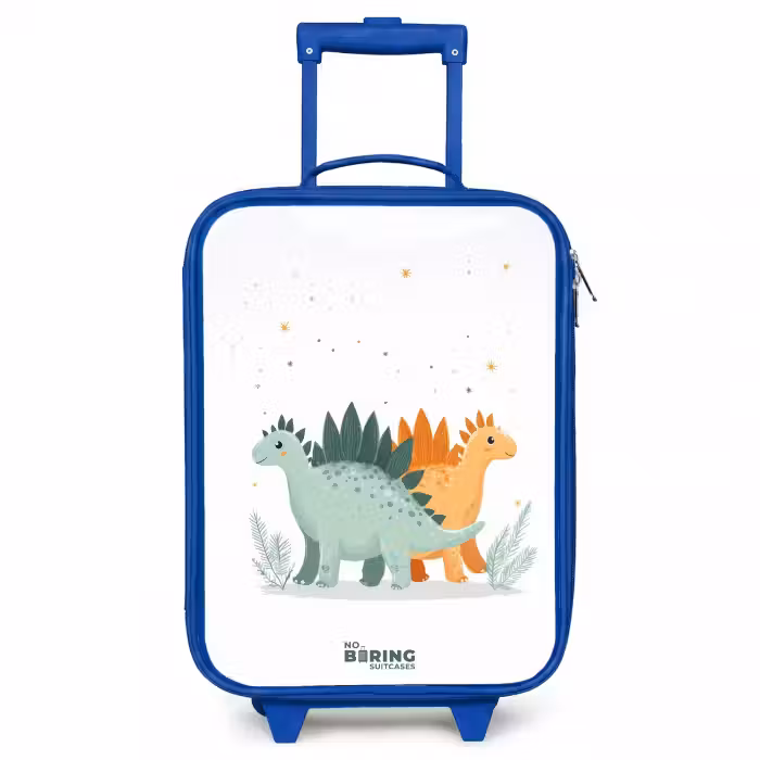 Kinderkoffer - Blauw - Stegosaurusduo onder sterrenregen