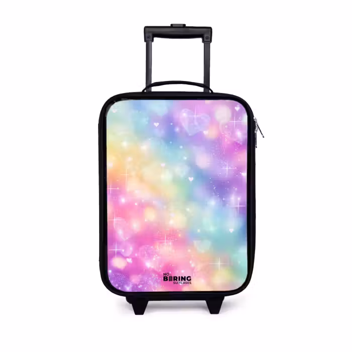 Kinderkoffer - Zwart - Licht - Regenboog - Hartjes