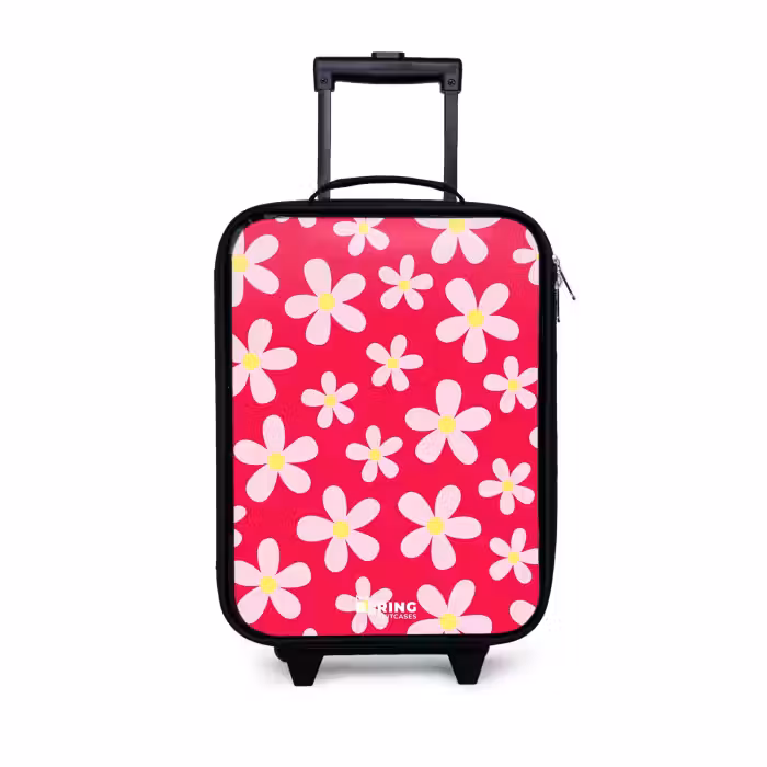 Kinderkoffer - Zwart - Madeliefjesmania hotpink