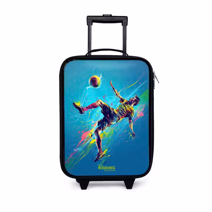 Kinderkoffer - Zwart - Neon - Voetbal - Schop - Kleurrijk
